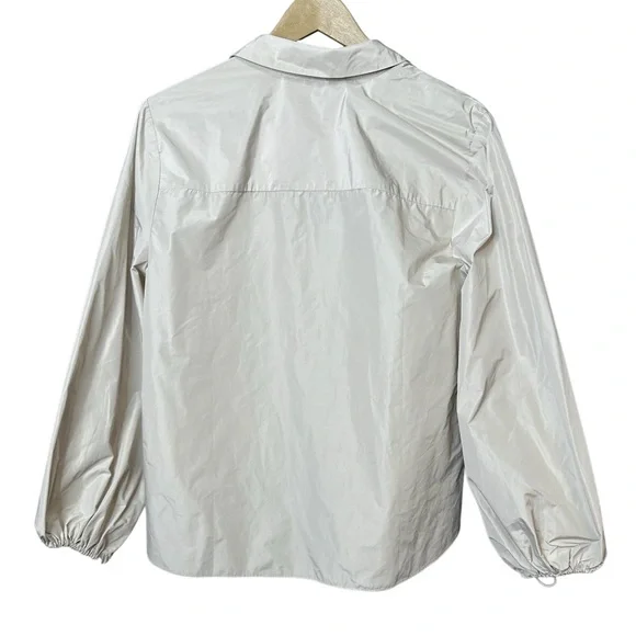 Chico’s | Beige Utility Button Down Blouse | Drawstring Cuffs | Size 1.5 (US 10) - Picture 5 of 7